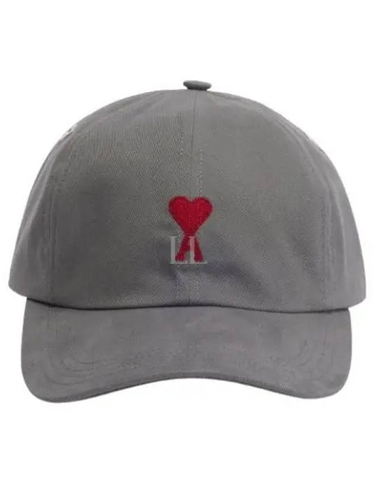 Embroidered Heart Logo Ball Cap Grey - AMI - BALAAN 2