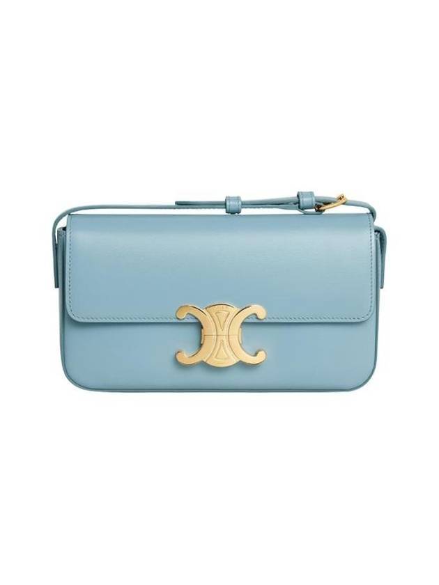 Claude Shiny Calfskin Shoulder Bag Blue - CELINE - BALAAN 1