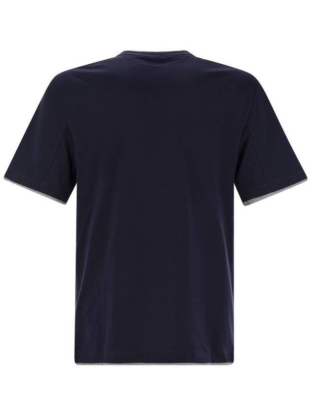 24 ss Cotton T-Shirt WITH Contrast PROFILES M0B137427CD325 B0650987560 - BRUNELLO CUCINELLI - BALAAN 3