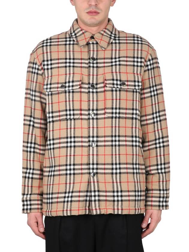 Vintage Check Wool Cotton Over Long Sleeve Shirt Archive Beige - BURBERRY - BALAAN 2