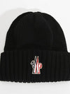 Logo Wool Beanie Black - MONCLER - BALAAN 2