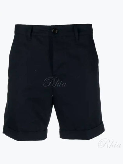 Cotton Chino Shorts Blue - AMI - BALAAN 2