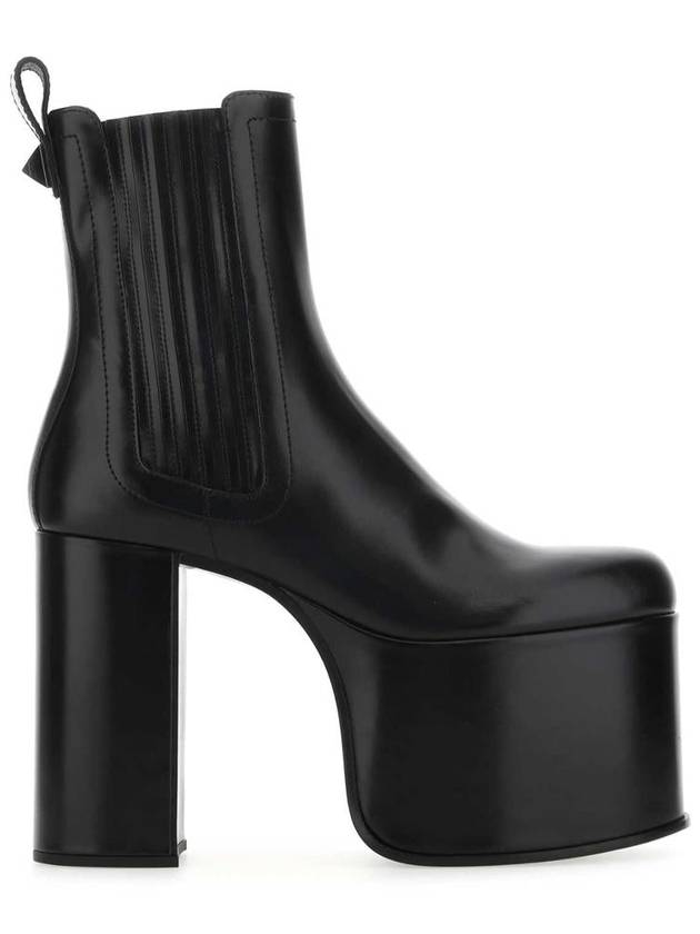 leather ankle middle boots black - VALENTINO - BALAAN 2