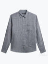 SLIM LS LINEN MELANGE SHIRT FMST10240 6855 Men's slim long sleeve linen melange shirt - J.LINDEBERG - BALAAN 2