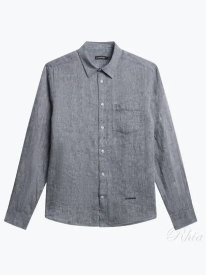 Slim Linen Melange Long Sleeve Shirt Jl Navy - J.LINDEBERG - BALAAN 2