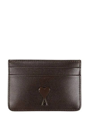 Heart Logo Card Wallet Brown - AMI - BALAAN 1