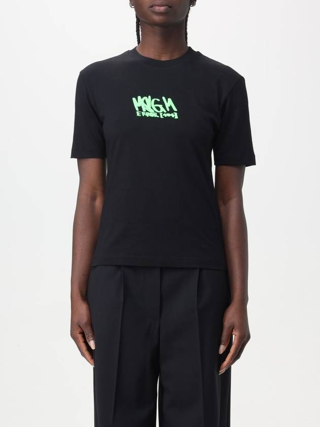 Graffiti Logo Print Short Sleeve T-Shirt Black - MSGM - BALAAN 2