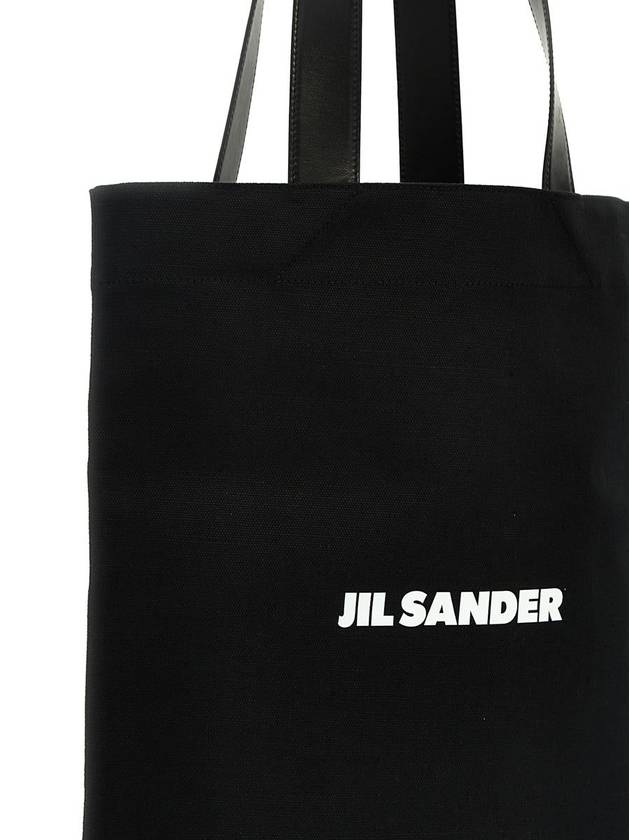 Logo Canvas Tote Bag Black - JIL SANDER - BALAAN 4