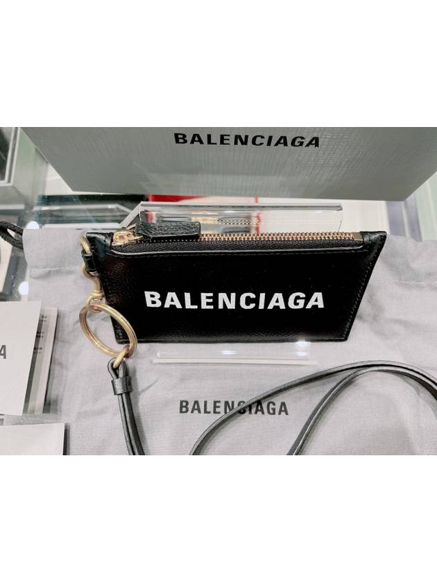 Cash Keyring Card Case Black Silver - BALENCIAGA - BALAAN.