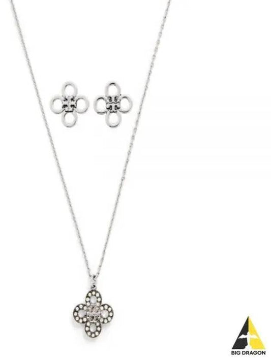 Thora Burch 24 KIRA CLOVER PAVE PENDANT AND STUD GIFT SET 155509 042 earring - TORY BURCH - BALAAN 1