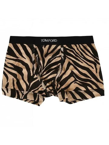 Boxer Zebra Pattern Cotton Briefs Antique Brown - TOM FORD - BALAAN.