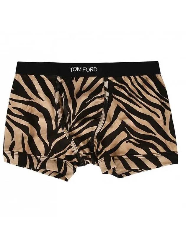 Boxer Zebra Pattern Cotton Briefs Antique Brown - TOM FORD - BALAAN 1