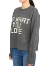 Glitter Lettering Round Neck Knit Top Grey - GOLDEN GOOSE - BALAAN 5