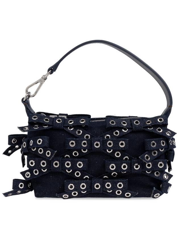 Ganni Handbag With Appliqués, Women's, Navy Blue - GANNI - BALAAN 1