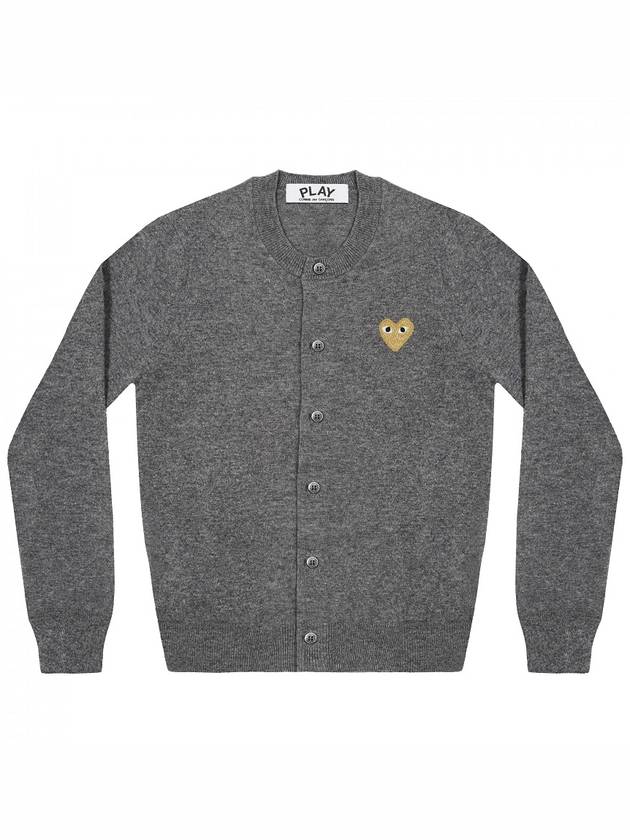 Gold Heart Wappen Wool Cardigan Grey - COMME DES GARCONS - BALAAN 2