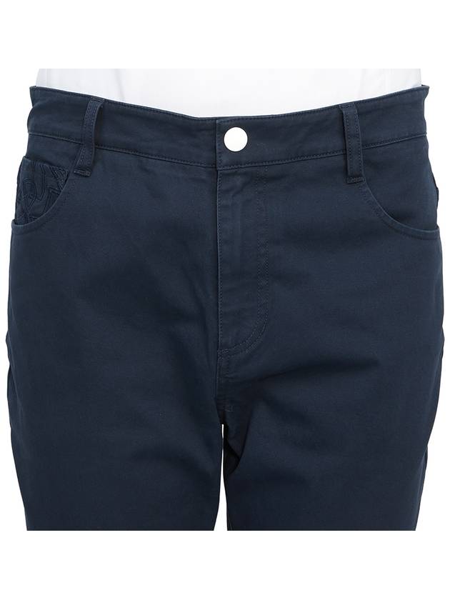 Men's Dialogue Slim Cotton Blend Pants Navy - HORN GARMENT - BALAAN 7