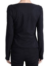 Gardena V-neck Jersey Long Sleeve T-Shirt Black - MAX MARA - BALAAN.