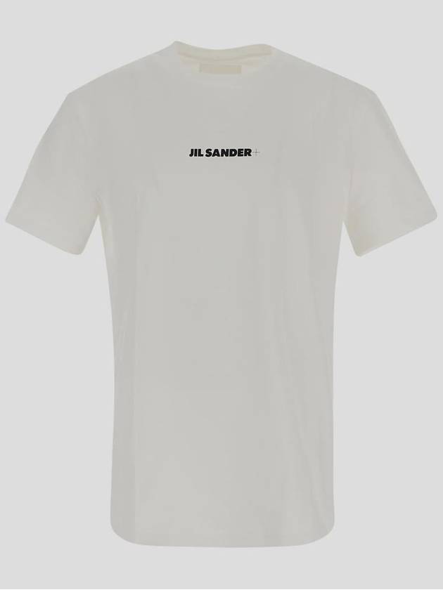 Logo Print Crew Neck Short Sleeve T-shirt Porcelain - JIL SANDER - BALAAN 2