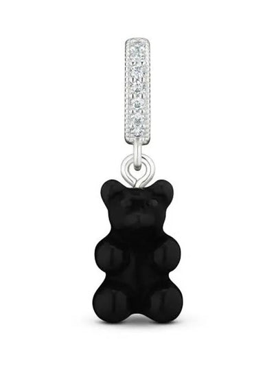 Nostalgia Bear Pave Connector Pendant Black Silver - CRYSTAL HAZE - BALAAN 2