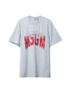 Logo Print Cotton Short Sleeve T-Shirt Light Grey - MSGM - BALAAN 1