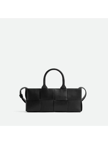 East West Arco Mini Tote Bag Black - BOTTEGA VENETA - BALAAN 1