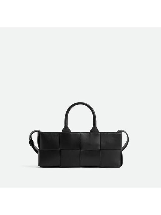 East West Arco Mini Tote Bag Black - BOTTEGA VENETA - BALAAN 1