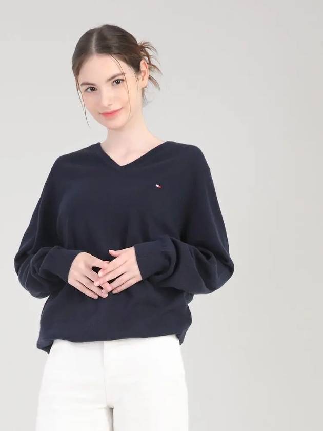 Essential Basic Vneck Knit Sweater T4745 - TOMMY HILFIGER - BALAAN 2