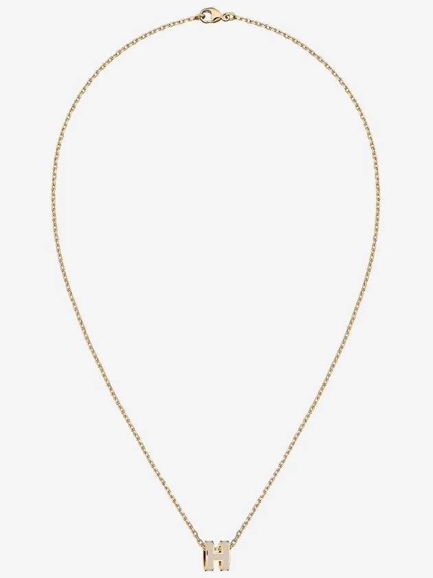 Mini Pop H Pendant Necklace Gold Marron Glace - HERMES - BALAAN 2