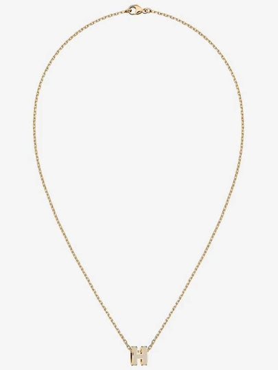 Mini Pop H Pendant Necklace Gold Marron Glace - HERMES - BALAAN 2