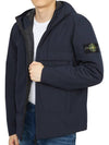 Men's Soft Shell Wappen Hooded Jacket Navy Blue - STONE ISLAND - BALAAN.