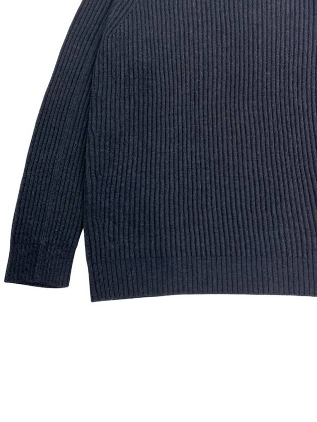 Full Rib Wool Knit Top Dark Grey - STONE ISLAND - BALAAN 5