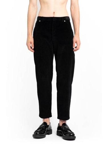 Pinwale Corduroy Carrot Fit Straight Pants Black - PRADA - BALAAN 1