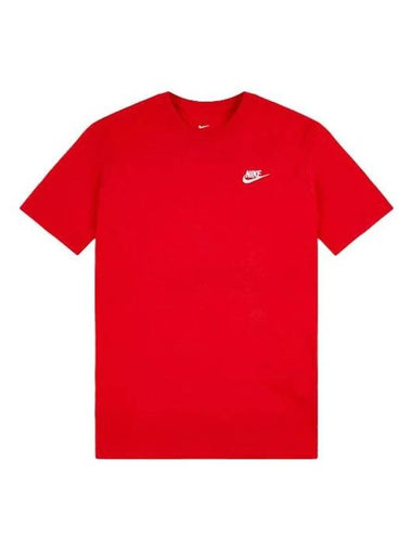 Sportswear Club Basic Futura Short Sleeve T-Shirt Red - NIKE - BALAAN 1