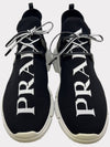 Men's Logo Knit Low Top Sneakers Black - PRADA - BALAAN 4