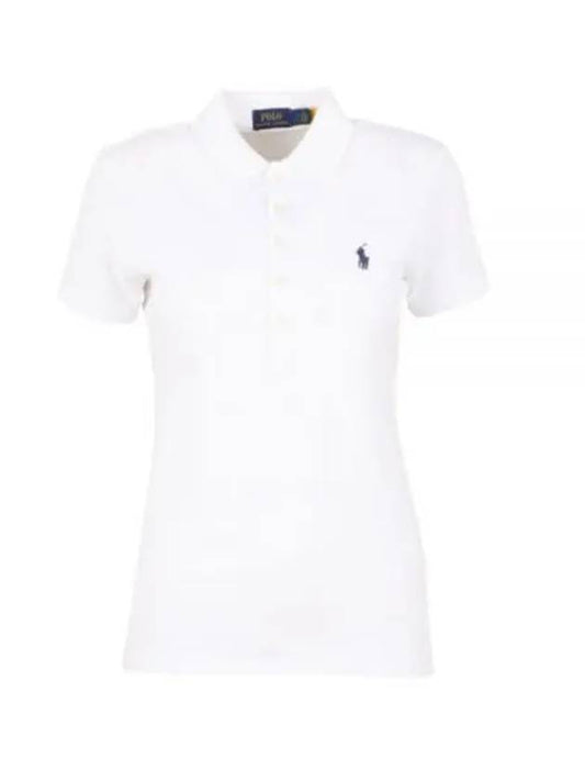 Women's Julie Logo Embroidered Short Sleeve Polo Shirt White - POLO RALPH LAUREN - BALAAN 2