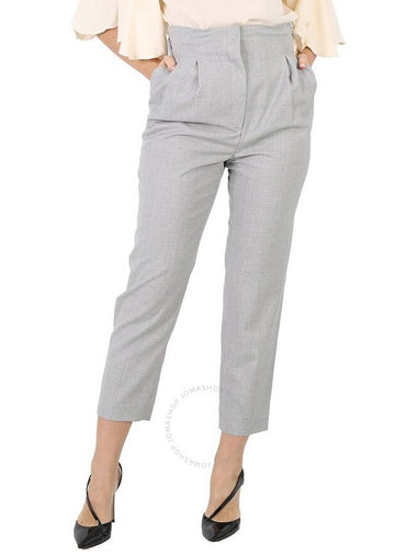 Burberry Ladies Heather Melange Cutout Detail Wool Tailored Trousers, Brand Size 10 (US Size 8) - BURBERRY - BALAAN 1