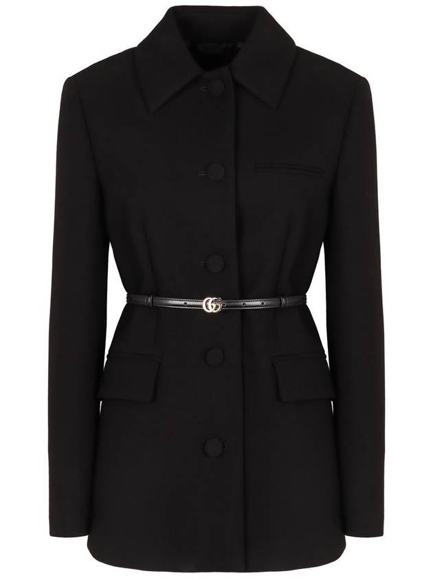 wool crepe jacket black - GUCCI - BALAAN 2