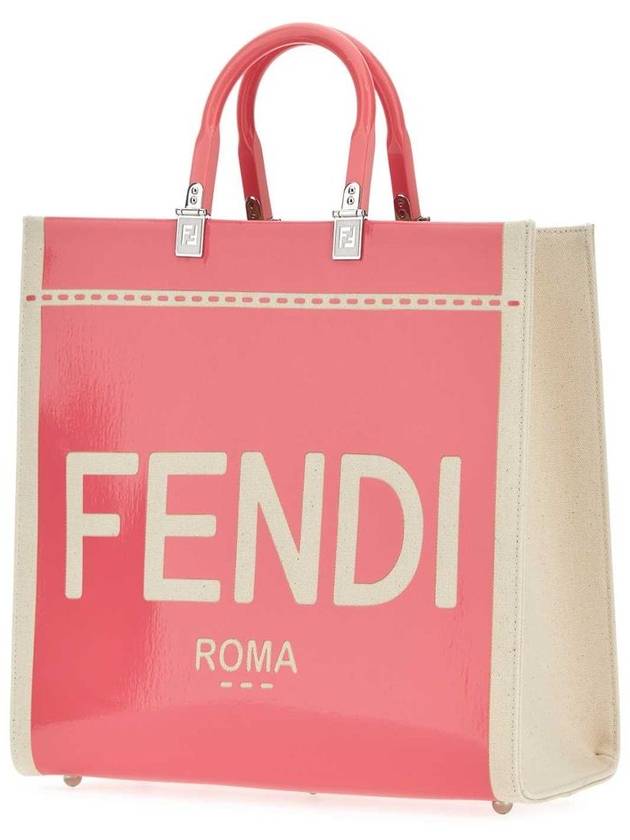 Sunshine Patent Leather Medium Tote Bag Pink - FENDI - BALAAN 3