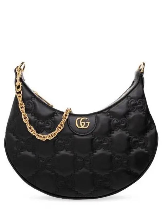 GG Matelasse Half Moon Small Shoulder Bag Black - GUCCI - BALAAN 2