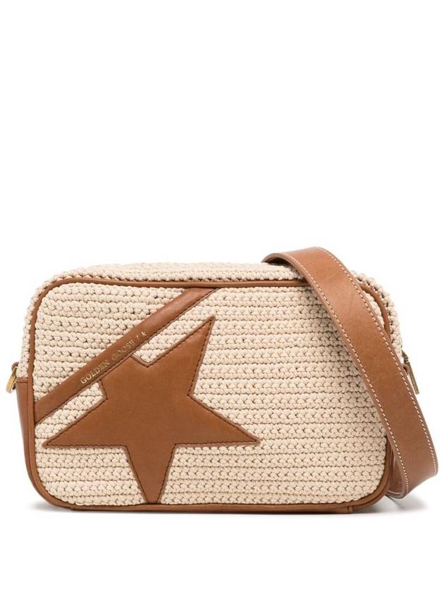 Star Patch Zipper Shoulder Bag Beige Brown - GOLDEN GOOSE - BALAAN 2