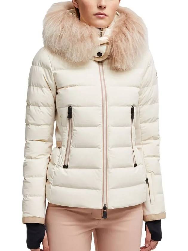 Women s Lamoura Hooded Shearling Short Down Padding White Ivory - MONCLER - BALAAN 5