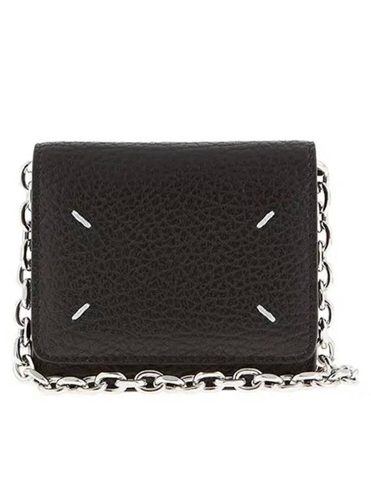 Logo Embroidery Chain Cald Wallet Black - MAISON MARGIELA - BALAAN 2