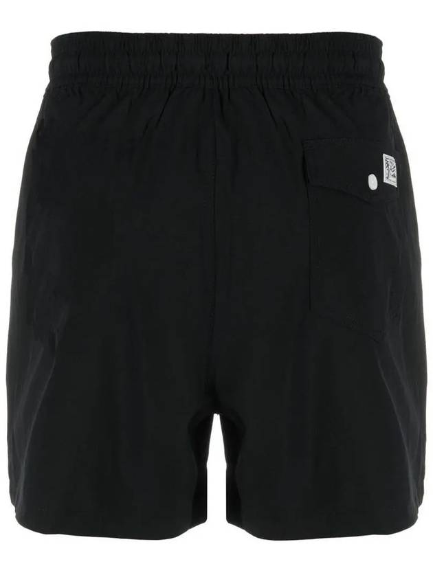 Men's Embroidered Red Logo Swim Shorts Black - POLO RALPH LAUREN - BALAAN 4