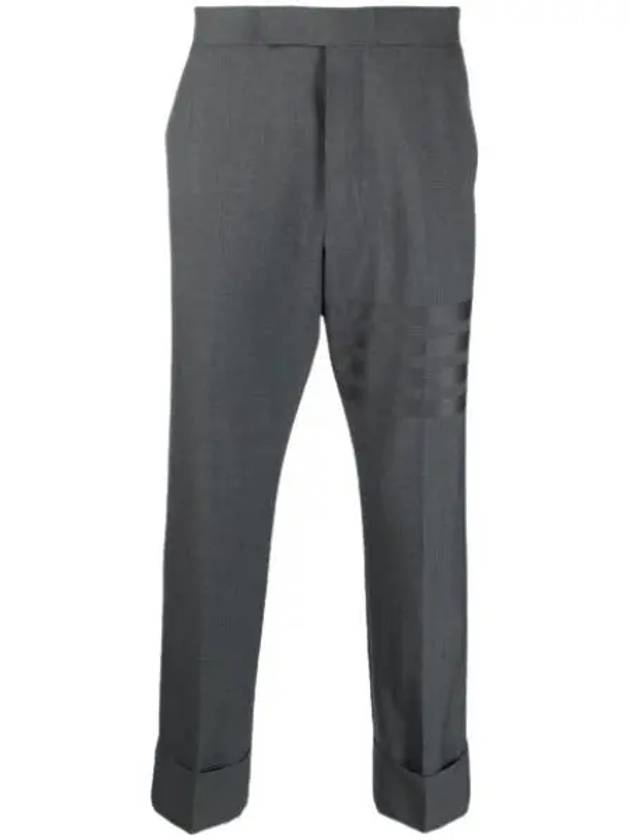 Diagonal Plain Weave Classic Wool Slacks Grey - THOM BROWNE - BALAAN 2