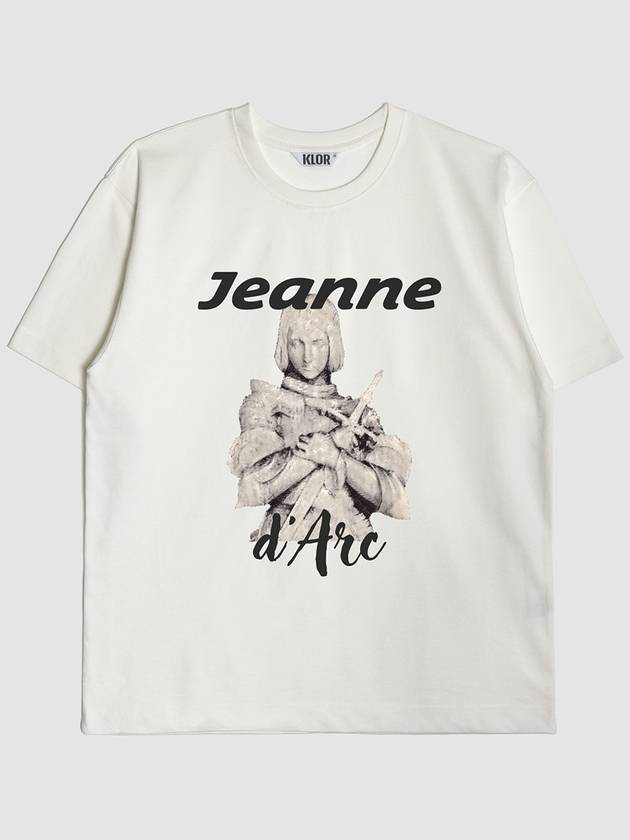 UNISEX Joan of Arc Graphic Short Sleeve T Shirt CREAM WHITE - KLOR - BALAAN 1