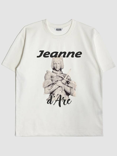 Jeanne d'Arc Graphic Short Sleeve T-Shirt Cream White - KLOR - BALAAN 2