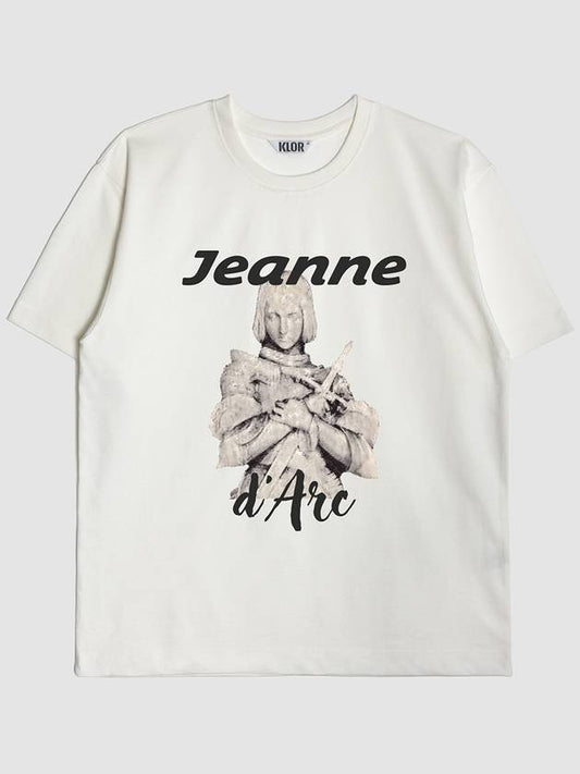 UNISEX Joan of Arc Graphic Short Sleeve T Shirt CREAM WHITE - KLOR - BALAAN 2