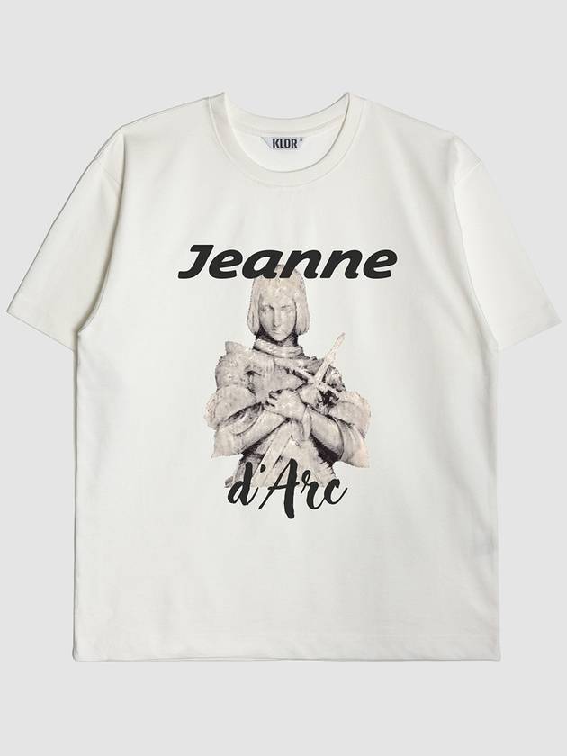 Jeanne d'Arc Graphic Short Sleeve T-Shirt Cream White - KLOR - BALAAN 1