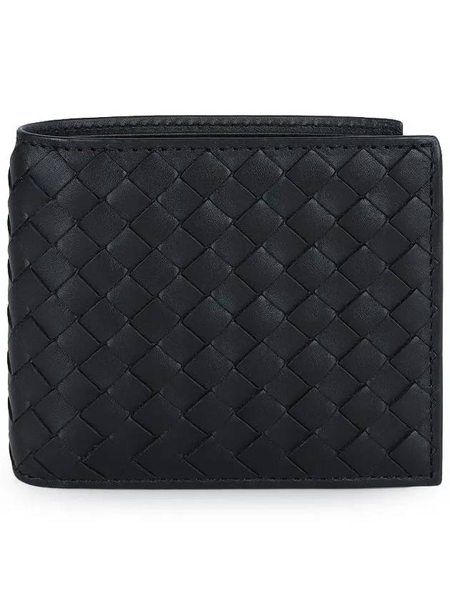 Intrecciato Weaving Half Wallet Dark Navy - BOTTEGA VENETA - BALAAN 3