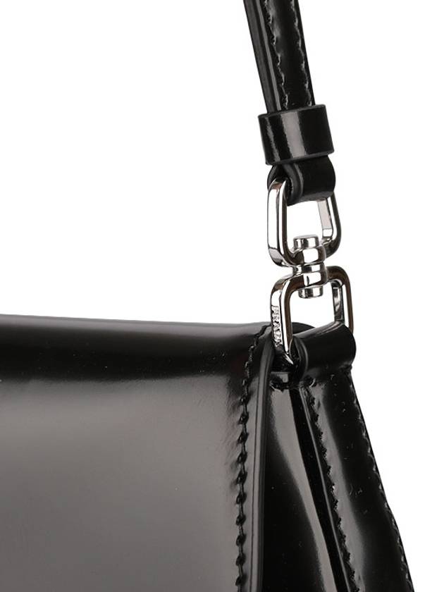 Cleo Brushed Flap Shoulder Bag Black - PRADA - BALAAN 9